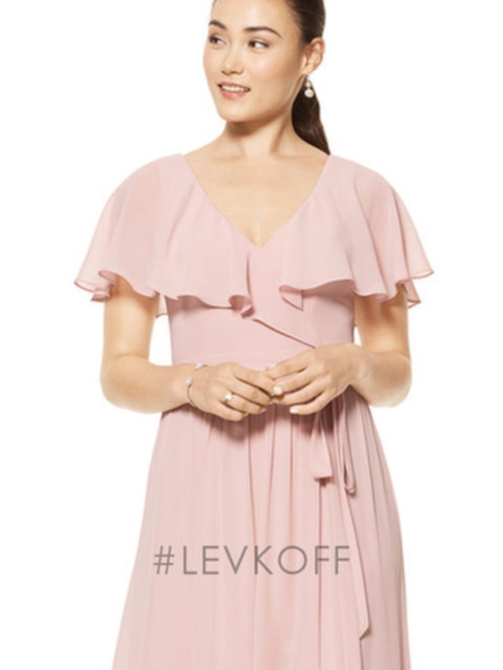 BILL LEVKOFF PINK CHIFFON GOWN SIZE 12